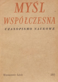 Myśl Wsp&oacute;łczesna : czasopismo naukowe, 1950.03 nr 3