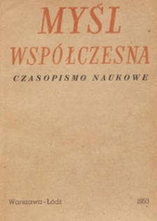 Myśl Współczesna : czasopismo naukowe, 1950.07 nr 7