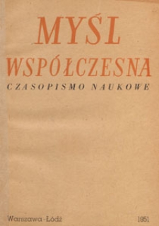 Myśl Wsp&oacute;łczesna : czasopismo naukowe, 1951.06-07 nr 6-7