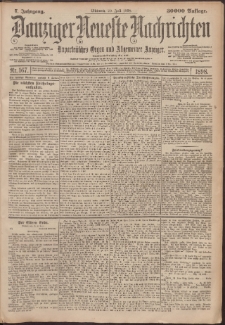 Danziger Neueste Nachrichten : unparteiisches Organ und allgemeiner Anzeiger 167/1898