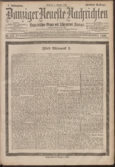 Danziger Neueste Nachrichten : unparteiisches Organ und allgemeiner Anzeiger 177/1898
