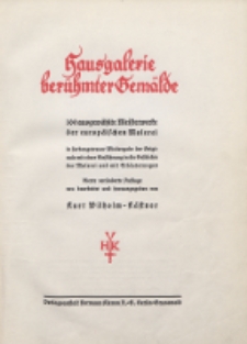Hausgalerie berühmter Gemälde : 100 ausgewählte Meisterwerke der europäischen Malerei
