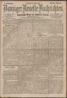 Danziger Neueste Nachrichten : unparteiisches Organ und allgemeiner Anzeiger 182/1898