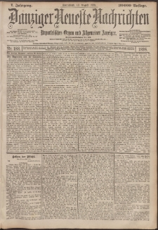 Danziger Neueste Nachrichten : unparteiisches Organ und allgemeiner Anzeiger188/1898