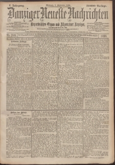 Danziger Neueste Nachrichten : unparteiisches Organ und allgemeiner Anzeiger 209/1898