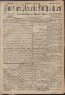 Danziger Neueste Nachrichten : unparteiisches Organ und allgemeiner Anzeiger 212/1898