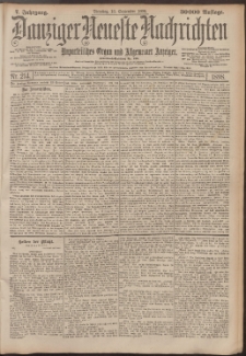 Danziger Neueste Nachrichten : unparteiisches Organ und allgemeiner Anzeiger 214/1898