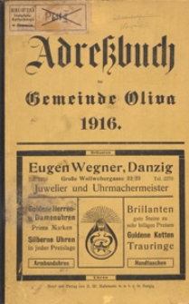 Adressbuch der Gemeinde Oliva : auf Grund amtlicher Quellen und privater Mitteilungen