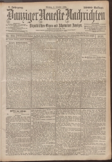 Danziger Neueste Nachrichten : unparteiisches Organ und allgemeiner Anzeiger 231/1898