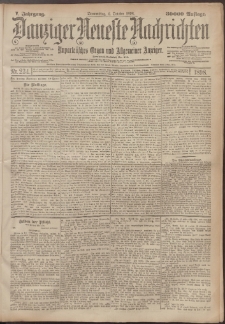 Danziger Neueste Nachrichten : unparteiisches Organ und allgemeiner Anzeiger 234/1898