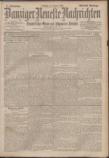 Danziger Neueste Nachrichten : unparteiisches Organ und allgemeiner Anzeiger 244/1898