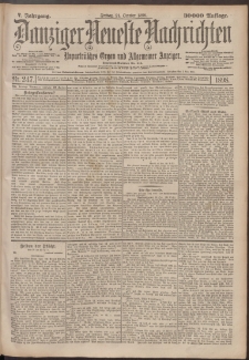 Danziger Neueste Nachrichten : unparteiisches Organ und allgemeiner Anzeiger 247/1898