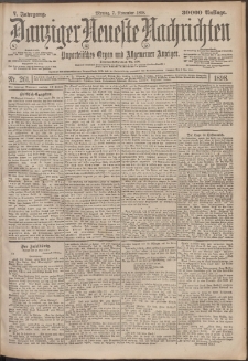 Danziger Neueste Nachrichten : unparteiisches Organ und allgemeiner Anzeiger 261/1898