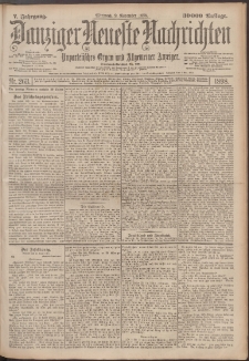 Danziger Neueste Nachrichten : unparteiisches Organ und allgemeiner Anzeiger 263/1898