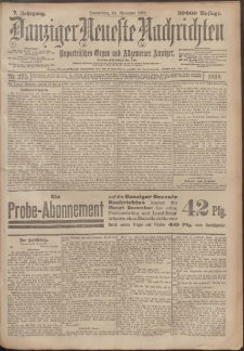 Danziger Neueste Nachrichten : unparteiisches Organ und allgemeiner Anzeiger 275/1898