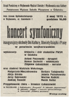 Koncert symfoniczny inaugurujący obchody Dni Kultury, Oświaty, Książki i Prasy w powiecie wejherowskim