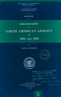 Bulletin 802. Bibliography of North Americam Geology for 1925 and 1926