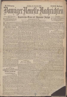 Danziger Neueste Nachrichten : unparteiisches Organ und allgemeiner Anzeiger 279/1899