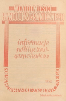 Wiadomości Handlu Zagranicznego, 1952.11.09 nr 41