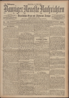 Danziger Neueste Nachrichten : unparteiisches Organ und allgemeiner Anzeiger 109/1900