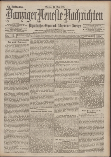 Danziger Neueste Nachrichten : unparteiisches Organ und allgemeiner Anzeiger 112/1900