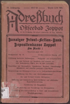 Adre&szlig;buch f&uuml;r Zoppot 1917/18