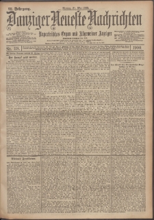 Danziger Neueste Nachrichten : unparteiisches Organ und allgemeiner Anzeiger 118/1900