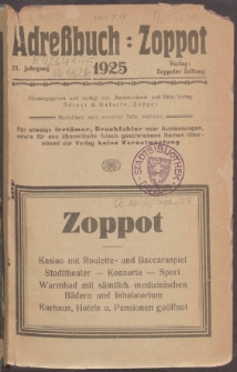 Adreßbuch für Zoppot 1925