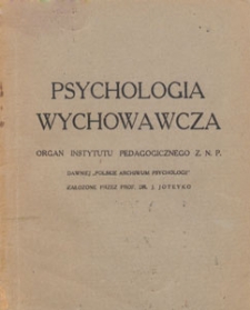 Psychologia Wychowawcza, 1948 nr 3/4