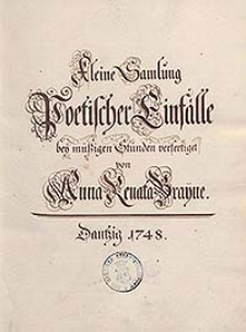 Kleine Sammlung Poetischer Einfälle bei müssigen Stunden verfertiget