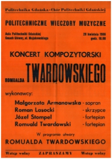 Koncert kompozytorski Romualda Twardowskiego
